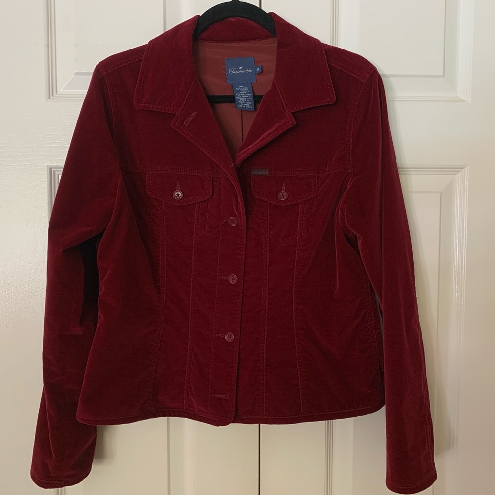 Dark Red Velvet Faconnable Blazer/Jacket